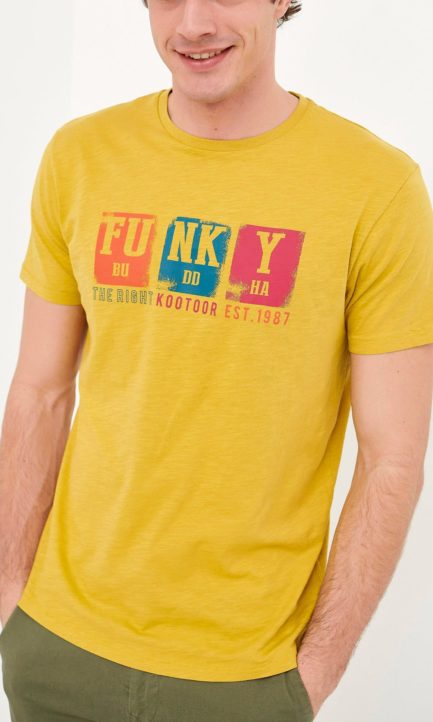 Funky Buddha Ανδρικό T-Shirt Graphic Τύπωμα