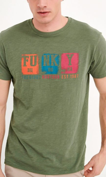 Funky Buddha Ανδρικό T-Shirt Graphic Τύπωμα FBM005-327-04