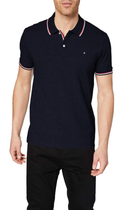 Celio Black Polo Piqué Shirt Ανδρική Μπλούζα Πόλο