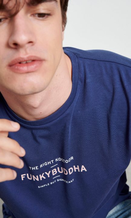Funky Buddha Ανδρικό Blue T-Shirt Graphic Logo