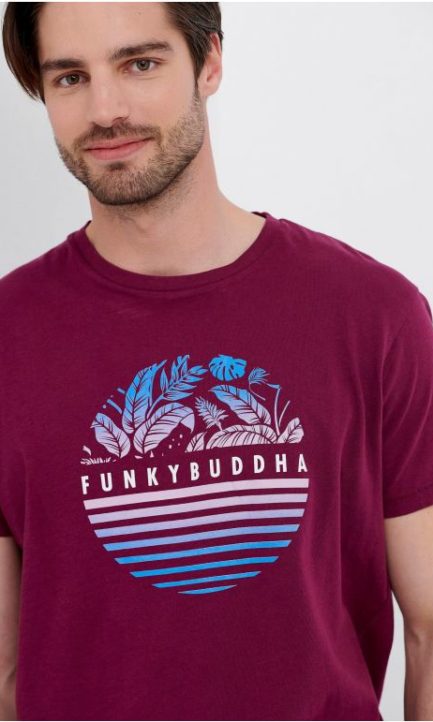 Funky Buddha Ανδρικό T-Shirt Graphic Τύπωμα