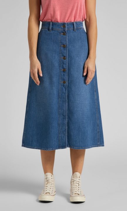 Lee Button Throug Long Skirt In Mid Wick Γυναικεία Φούστα Jean