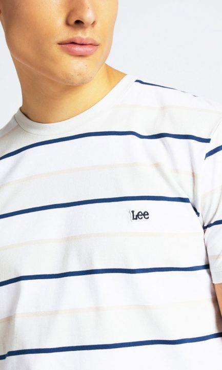 Lee Stripe Men Dawn Blue Ανδρικό T-Shirt Ριγέ L60XLAQA
