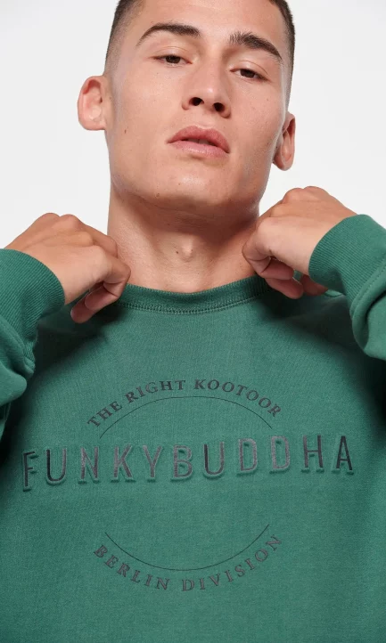 Funky Buddha Φούτερ Με 3D Τύπωμα logo print. FBM006-012-06
