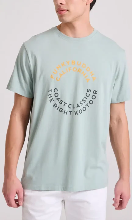 Funky Buddha Ανδρικό T-Shirt text artwork τύπωμα στο στήθος FBM009-089-04
