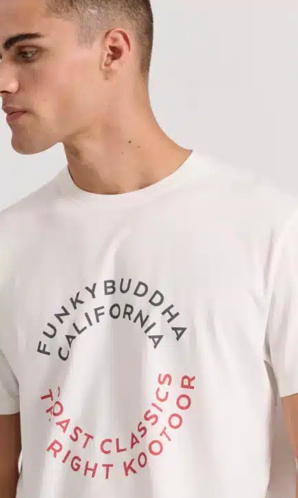 Funky Buddha T-shirt  με text artwork τύπωμα στο στήθος